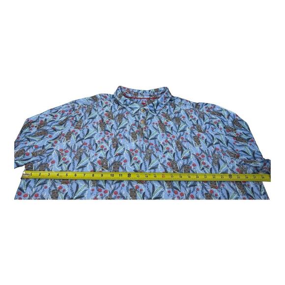 Tommy Bahama Men’s XXXL Nan Tiki Polo Shirt Short Sleeve Infinity Pool Blue Red - Picture 11 of 14